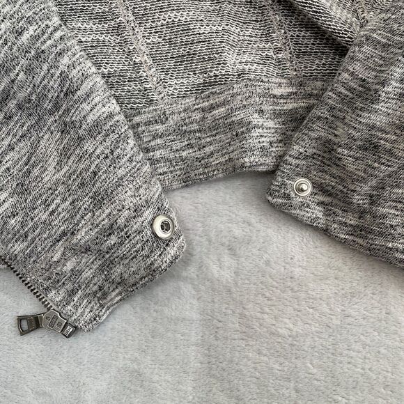 Express Sweater Womens Extra Small Heather Grey Cropped Full Zip Mock Neck* - Picture 6 of 13